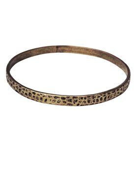 Vintage Hammered Brass 8" Thin Bangle Bracelet